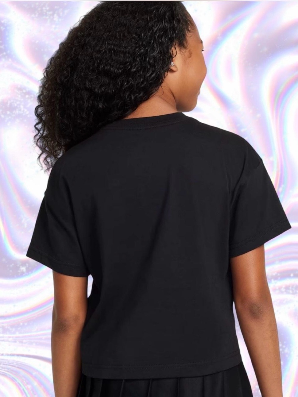 Nike Black Short-Sleeve Tee with Sparkling 'Nike Is A Girl' Graphic - Picture 3 of 6